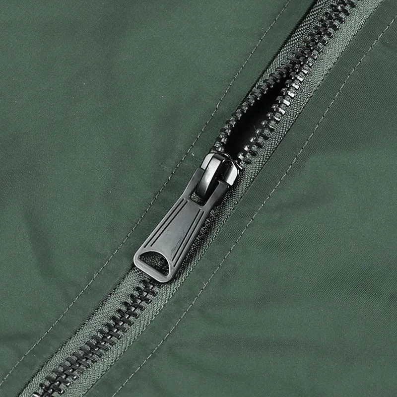 Herren Nylon-Flightbomber mit Ärmeltasche, gesteppter Thermo-Innenlage und geripptem Saum Drune