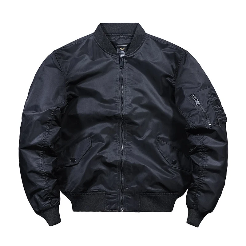Herren Nylon-Flightbomber mit Ärmeltasche, gesteppter Thermo-Innenlage und geripptem Saum Drune