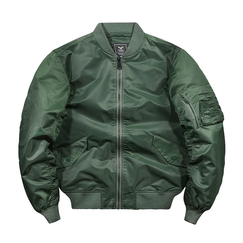 Herren Nylon-Flightbomber mit Ärmeltasche, gesteppter Thermo-Innenlage und geripptem Saum Drune