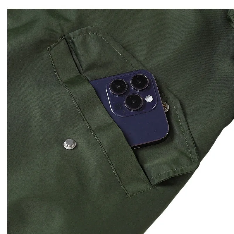 Herren Nylon‑Fliegerblouson mit leuchtendem Innenfutter und Utility‑Ärmeltasche Drune