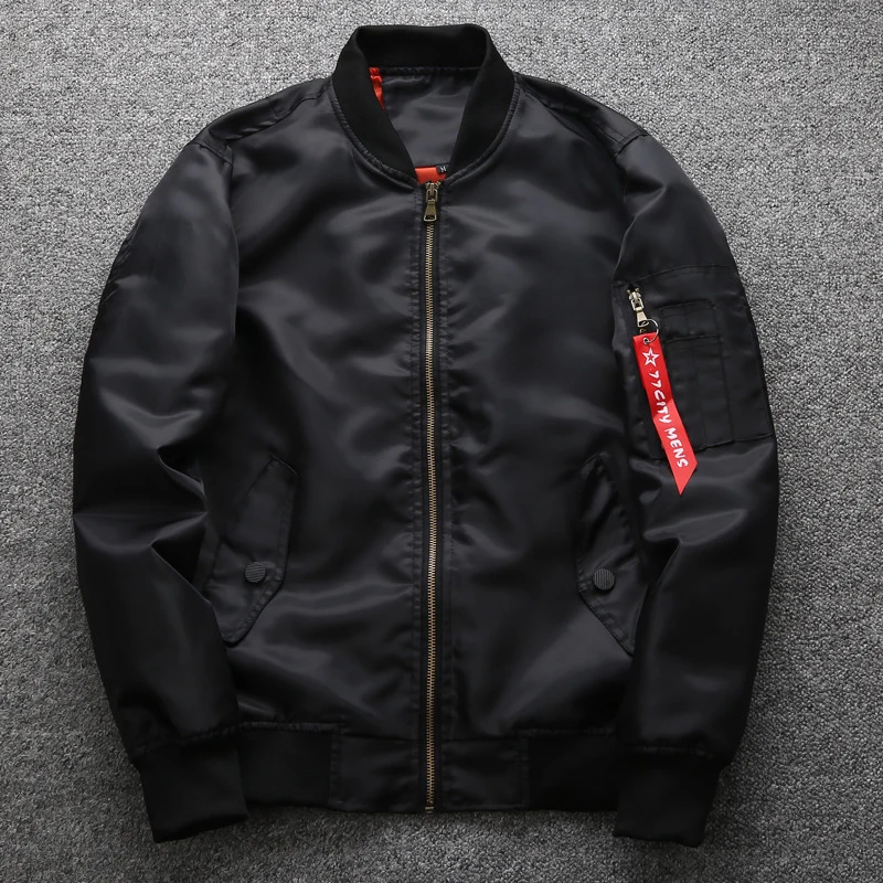 Herren Nylon-Bomberjacke mit Ärmeltasche, gerippten Bündchen und Utility-Details Drune