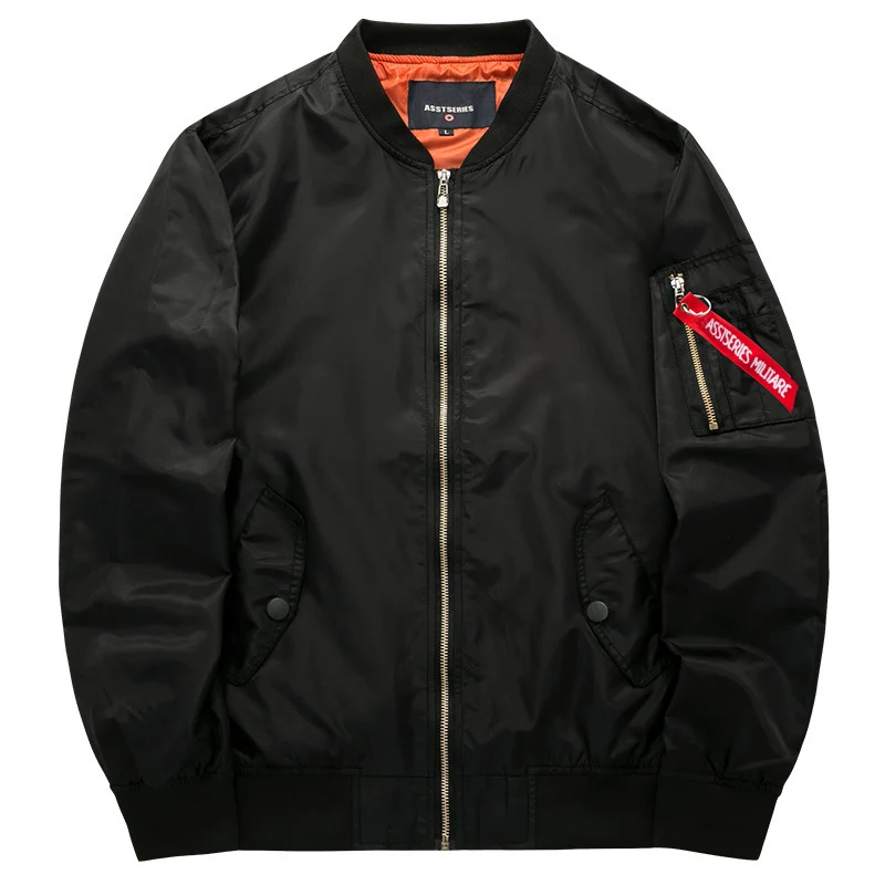 Herren Nylon-Bomberjacke im Pilotenstil mit wattierter Thermofütterung und Ärmeltasche Drune