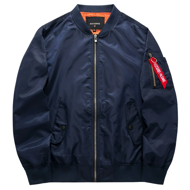 Herren Nylon-Bomberjacke im Pilotenstil mit wattierter Thermofütterung und Ärmeltasche Drune