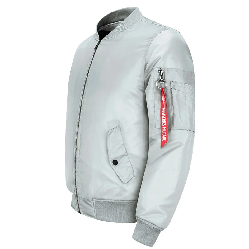 Herren Nylon-Bomberjacke im Pilotenstil mit wattierter Thermofütterung und Ärmeltasche Drune