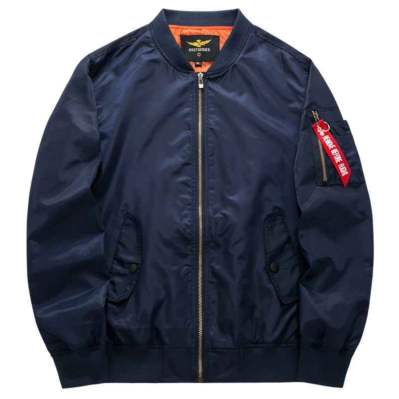 Herren Nylon-Bomberjacke im Pilotenstil mit wattierter Thermofütterung und Ärmeltasche Drune