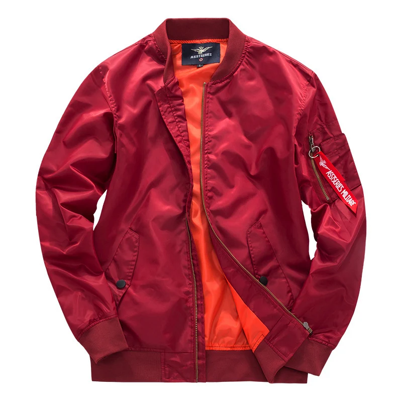 Herren Nylon-Bomberjacke im Pilotenstil mit wattierter Thermofütterung und Ärmeltasche Drune