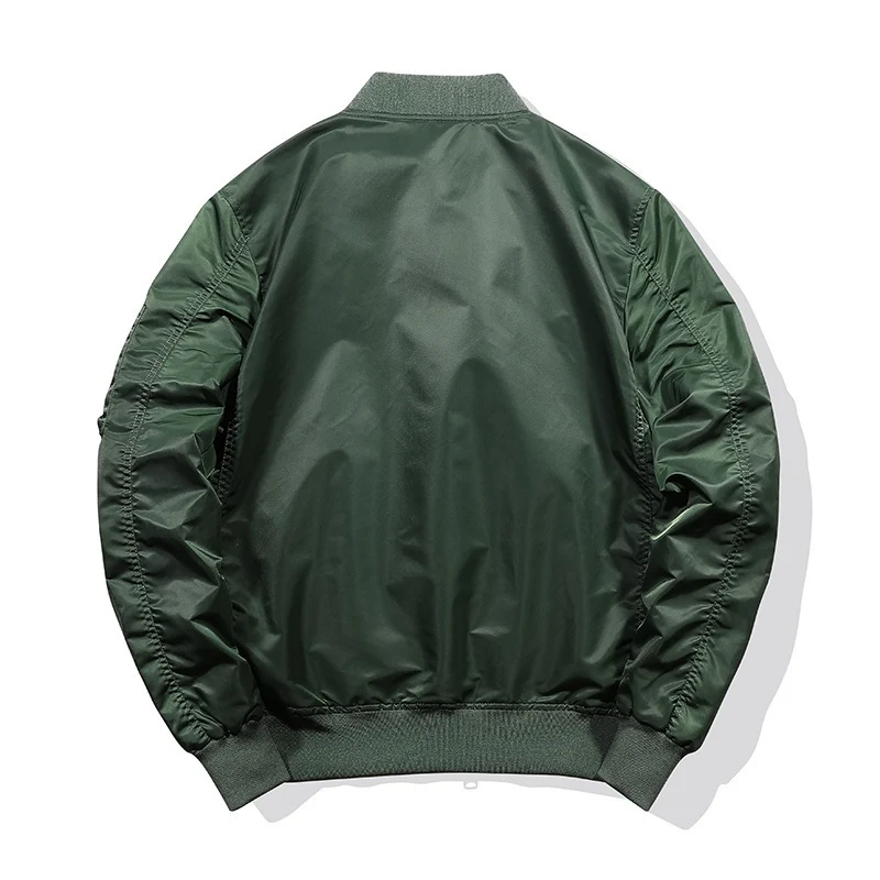Herren Nylon-Bomberjacke im Aviator-Stil mit Ärmeltasche und gerippten Bündchen Drune