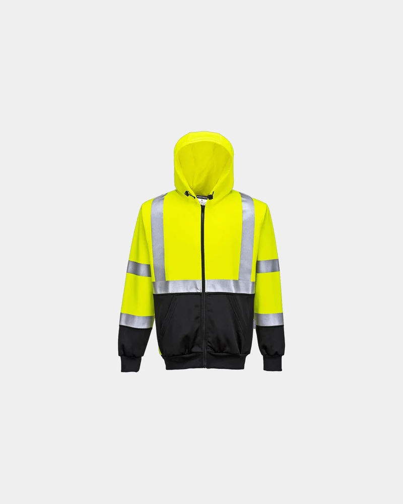 Sweatshirt Hi-Vis zweifarbig mit Kapuze zum Personalisieren