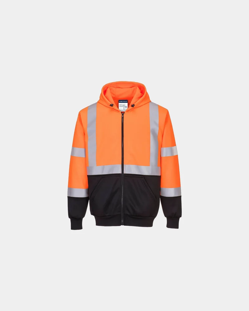 Sweatshirt Hi-Vis zweifarbig mit Kapuze zum Personalisieren