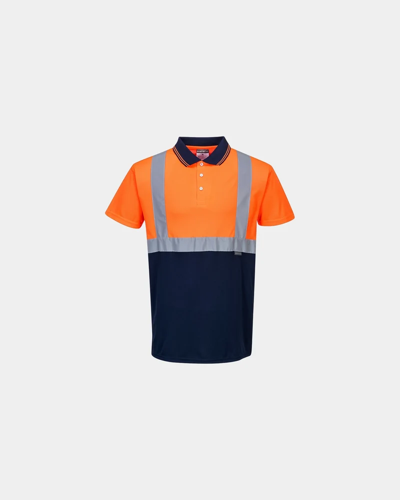 Poloshirt HiVis zweifarbig Polyester zum Personalisieren