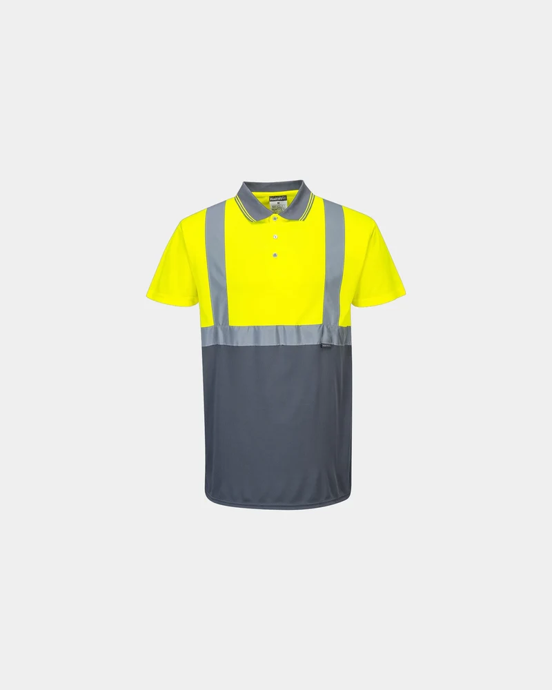 Poloshirt HiVis zweifarbig Polyester zum Personalisieren