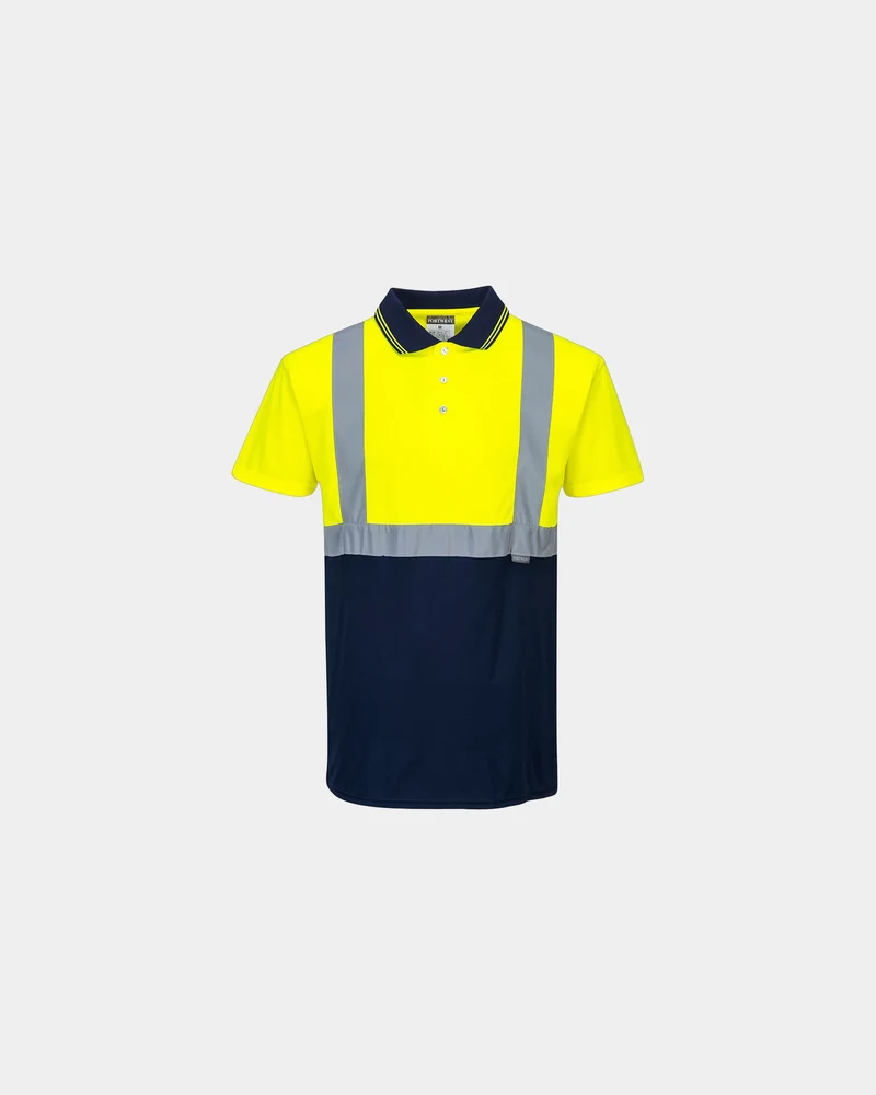 Poloshirt HiVis zweifarbig Polyester zum Personalisieren
