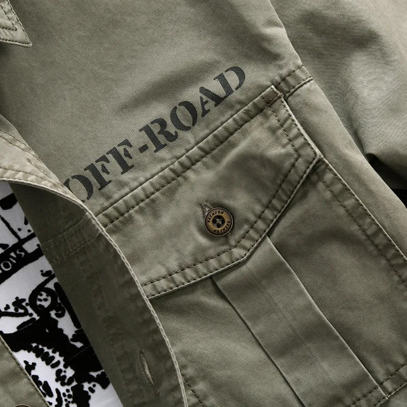 Herren Longline Canvas-Overshirt im Utility-Stil mit Brustpattentaschen Drune
