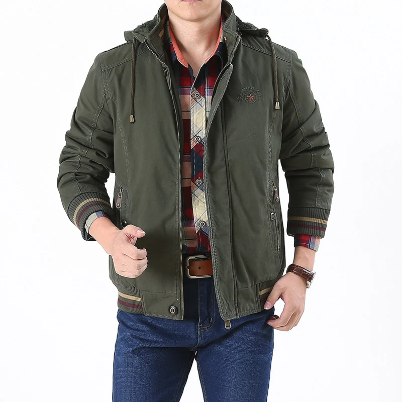 Herren Leichtgewichtige Utility-Bomberjacke mit Teddyfutter und Kapuze Drune