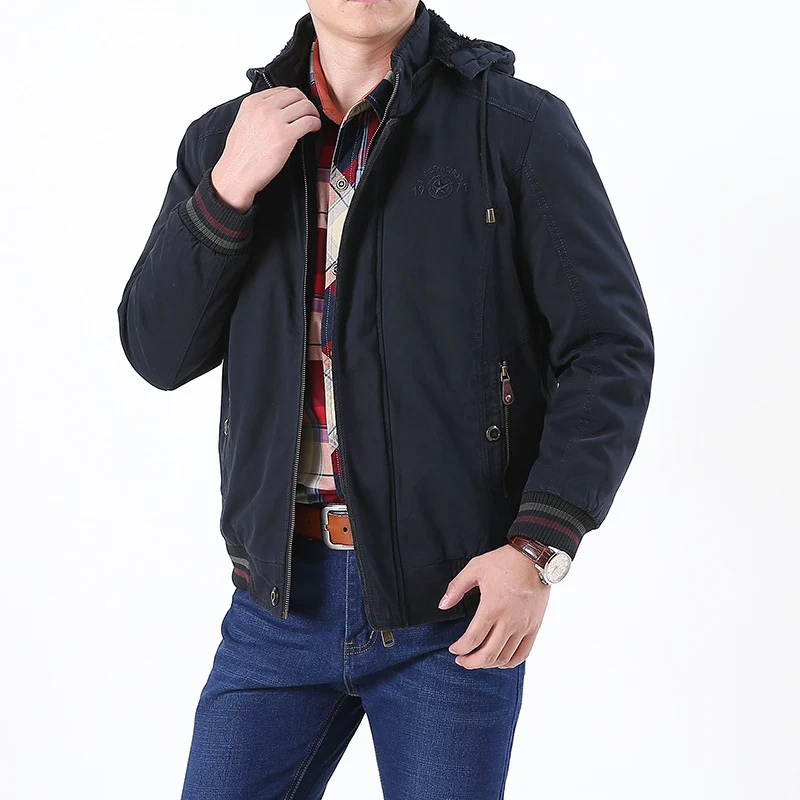 Herren Leichtgewichtige Utility-Bomberjacke mit Teddyfutter und Kapuze Drune