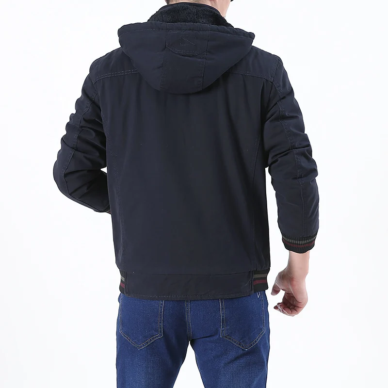 Herren Leichtgewichtige Utility-Bomberjacke mit Teddyfutter und Kapuze Drune