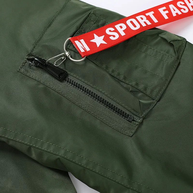 Herren leichtes Pilotblouson aus Hightech‑Nylon mit Ärmel‑Organizer und kontrastierendem Innenfutter Drune