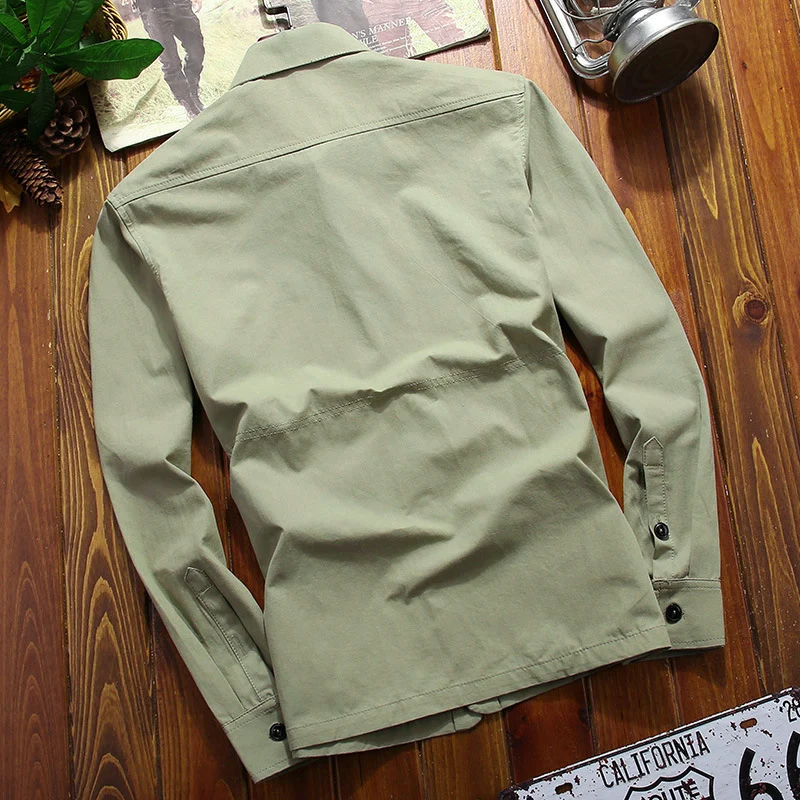 Herren leichtes Canvas‑Fieldhemdjacke mit Brustpattentaschen und Utility‑Details Drune