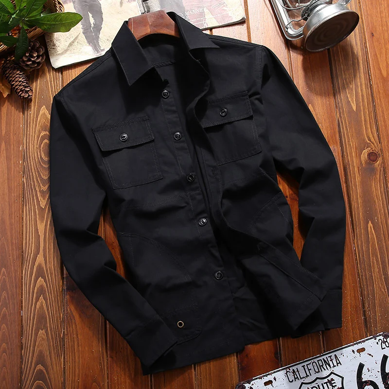 Herren leichtes Canvas‑Fieldhemdjacke mit Brustpattentaschen und Utility‑Details Drune