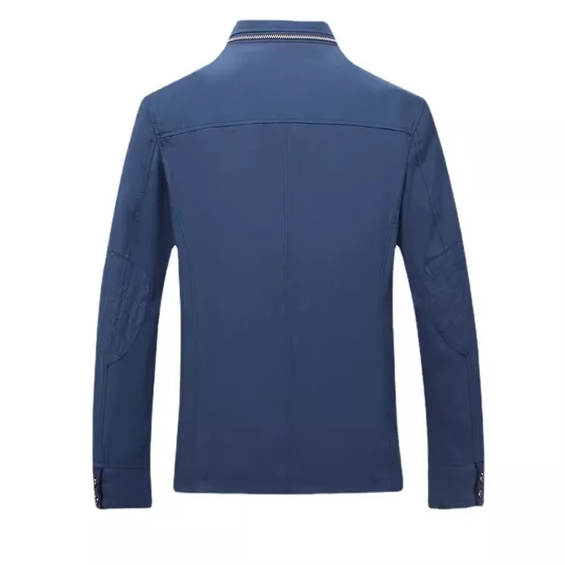 Herren leichtes Canvas‑Fieldblouson mit Stehkragen und kombinierter Zipper‑Knopffront Drune