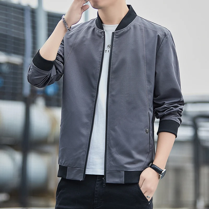 Herren Leichter winddichter Tech‑Bomber mit Rippbündchen und minimalistischen Nahtdetails Drune