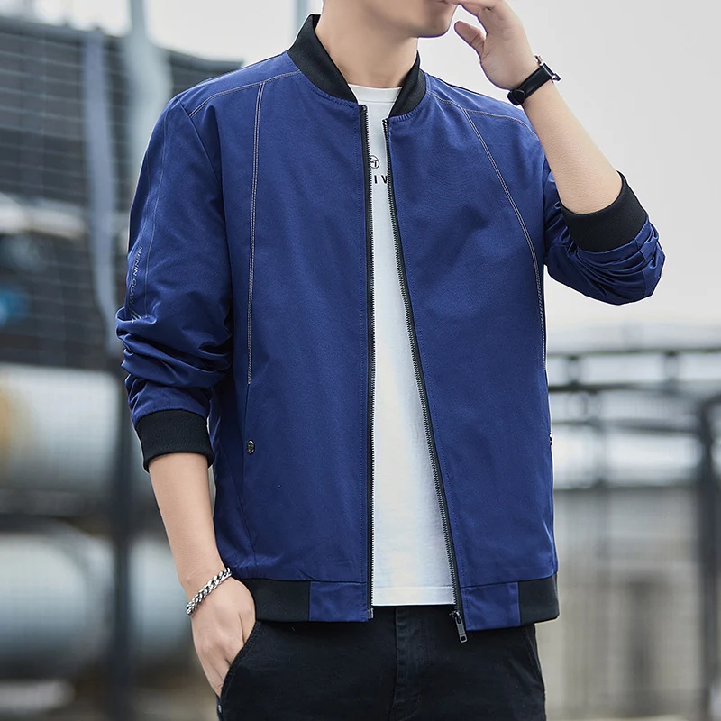 Herren Leichter winddichter Tech‑Bomber mit Rippbündchen und minimalistischen Nahtdetails Drune