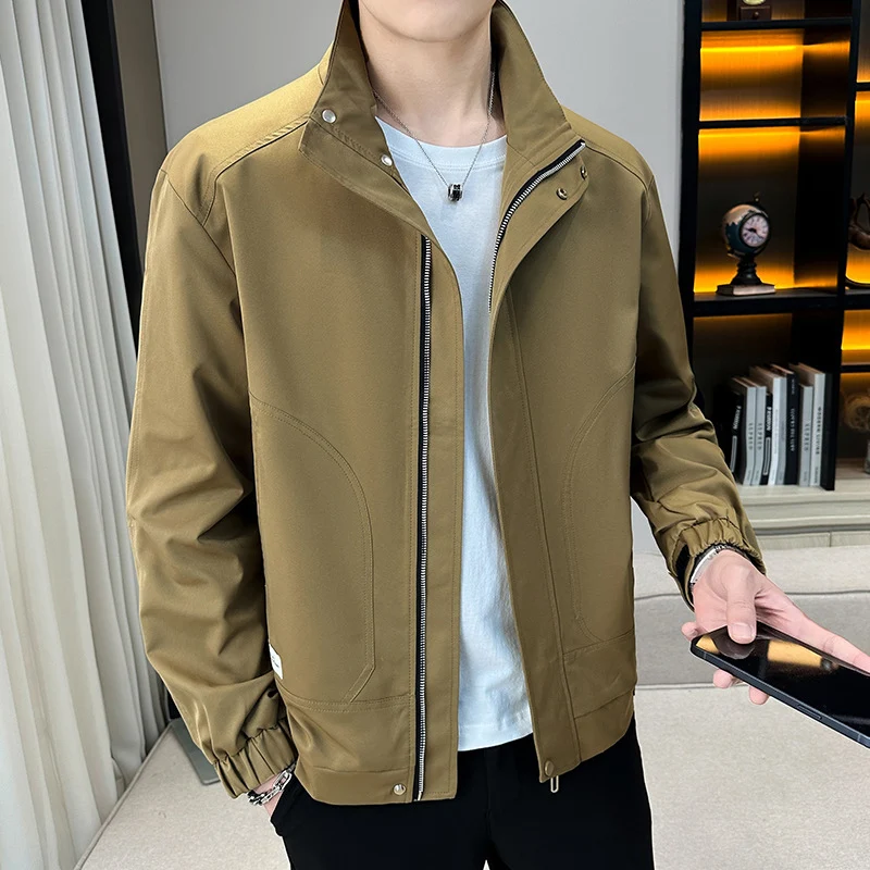 Herren Leichter Utility-Canvas-Blouson mit Stehkragen und elastischen Bündchen Drune
