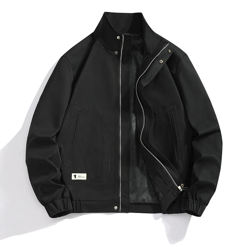 Herren Leichter Utility-Canvas-Blouson mit Stehkragen und elastischen Bündchen Drune