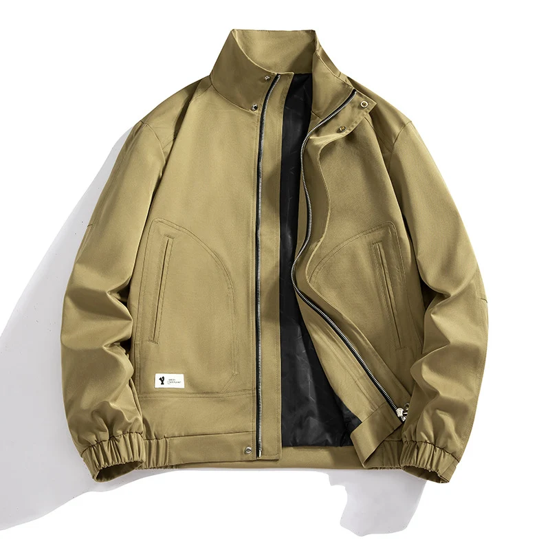 Herren Leichter Utility-Canvas-Blouson mit Stehkragen und elastischen Bündchen Drune