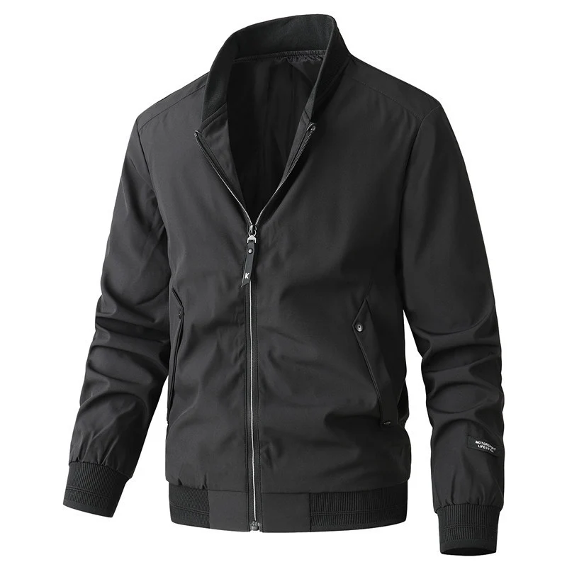 Herren leichter Urban-Bomber mit wasserabweisender Shell, geripptem Saum und Pattentaschen Drune