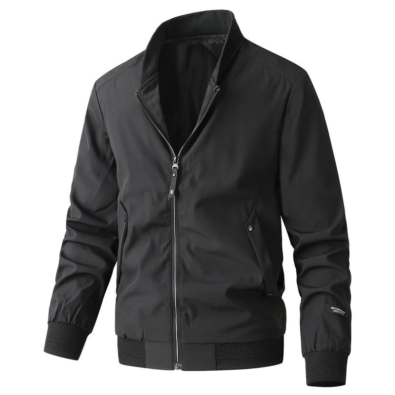 Herren leichter Urban-Bomber mit wasserabweisender Shell, geripptem Saum und Pattentaschen Drune