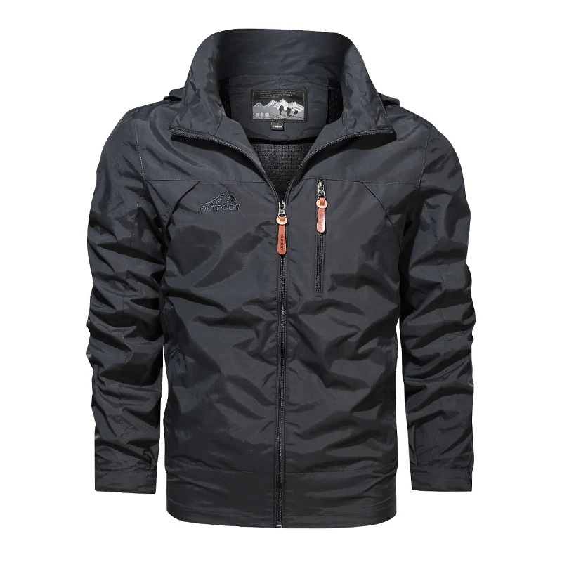 Herren Leichter Softshell-Windblouson mit Brust-Zipper und hochschließendem Kragen Drune