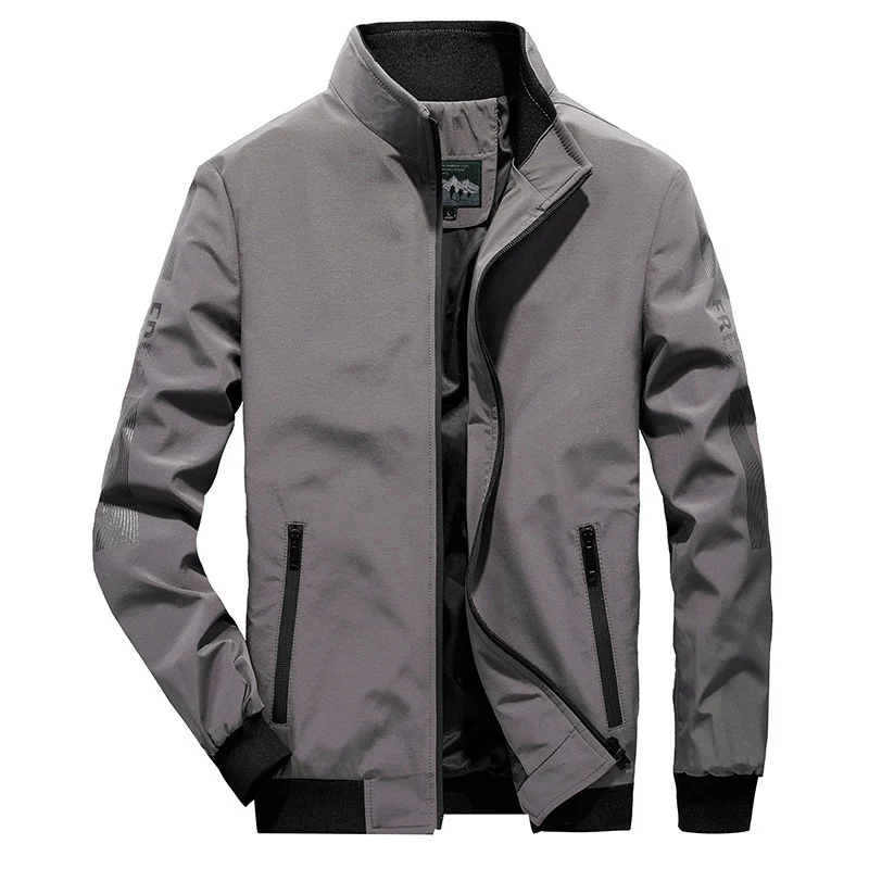 Herren Leichter Softshell-Bomber mit reflektierenden Ärmeldetails und hohem Stehkragen Drune
