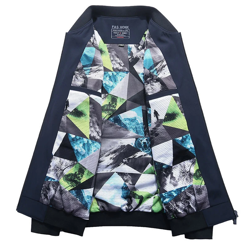 Herren leichter Softshell-Bomber mit gemustertem Mesh-Futter und windabweisendem Außenmaterial Drune