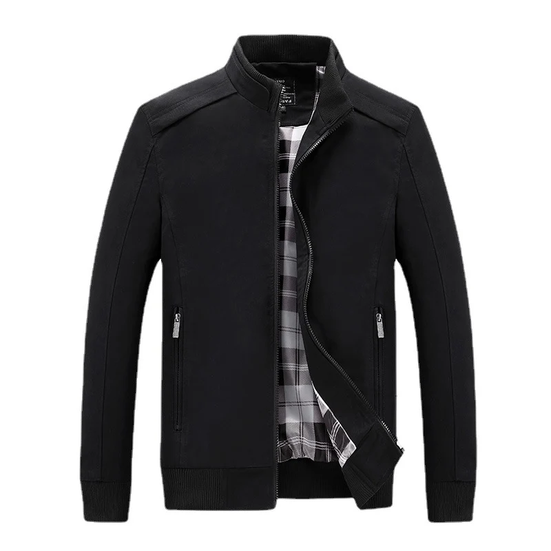 Herren leichter Reißverschluss-Blouson mit kariertem Innenfutter, Rippbündchen und Stehkragen Drune