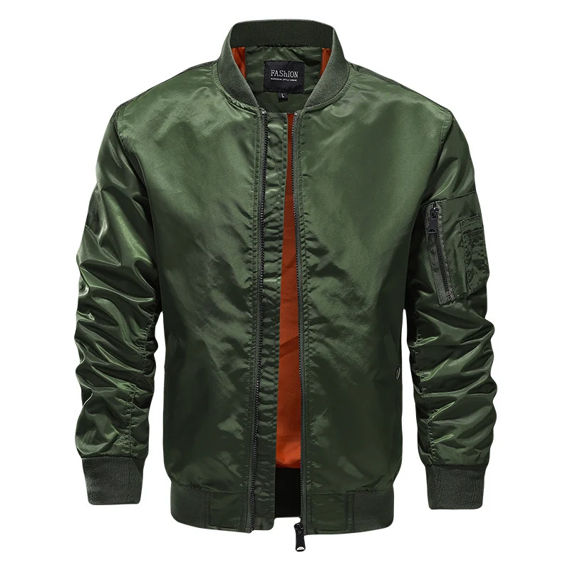 Herren leichter Nylon-Bomberjacke im Aviator-Style mit Ärmel-Utilitytasche Drune