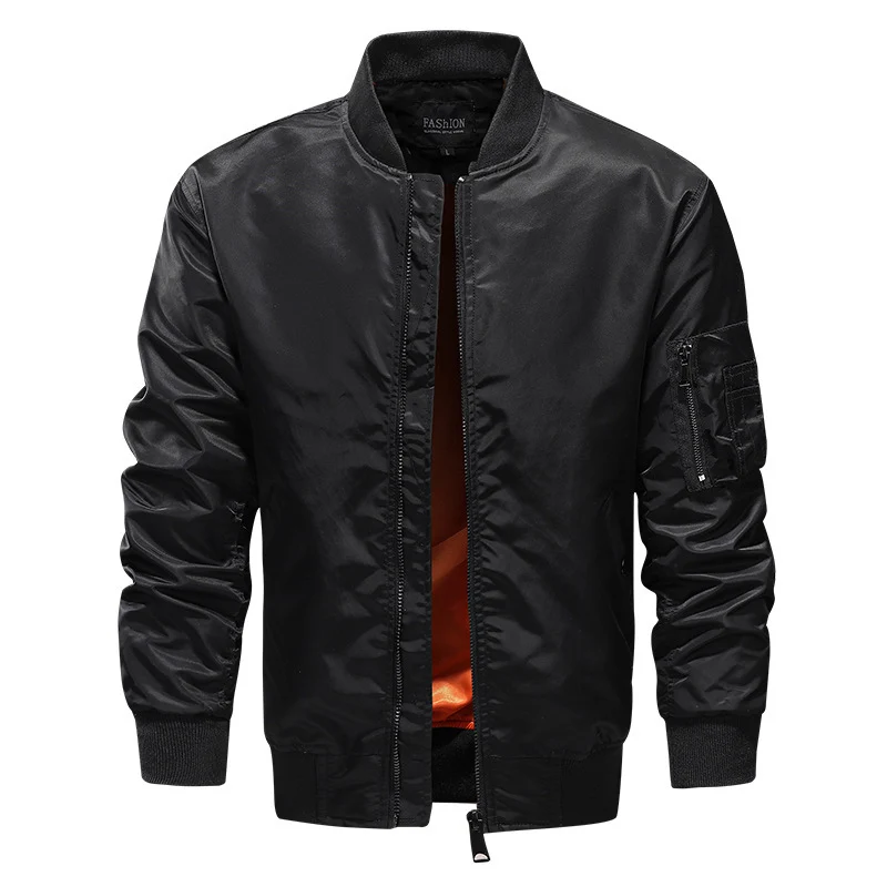 Herren leichter Nylon-Bomberjacke im Aviator-Style mit Ärmel-Utilitytasche Drune