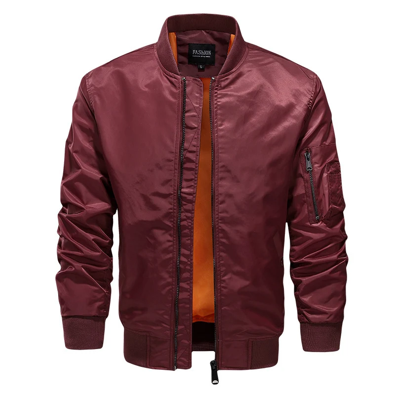 Herren leichter Nylon-Bomberjacke im Aviator-Style mit Ärmel-Utilitytasche Drune
