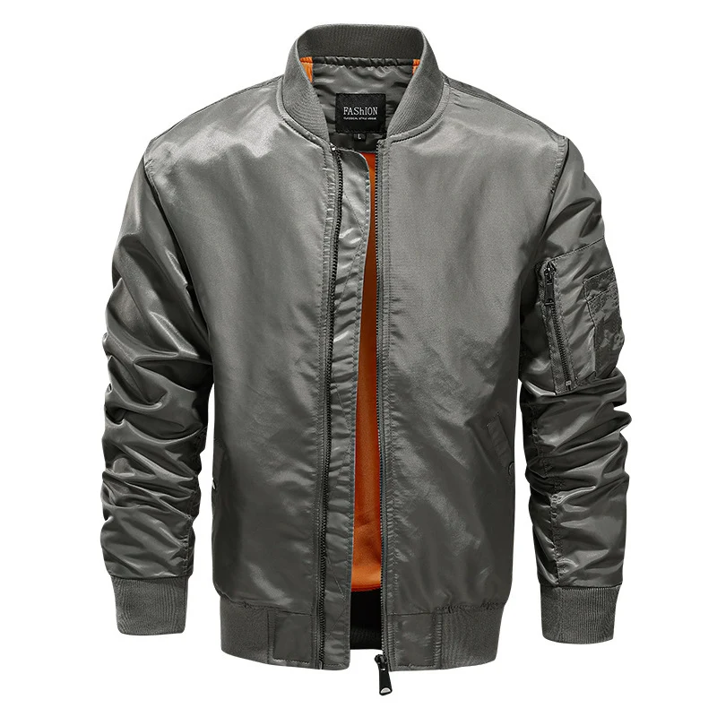 Herren leichter Nylon-Bomberjacke im Aviator-Style mit Ärmel-Utilitytasche Drune