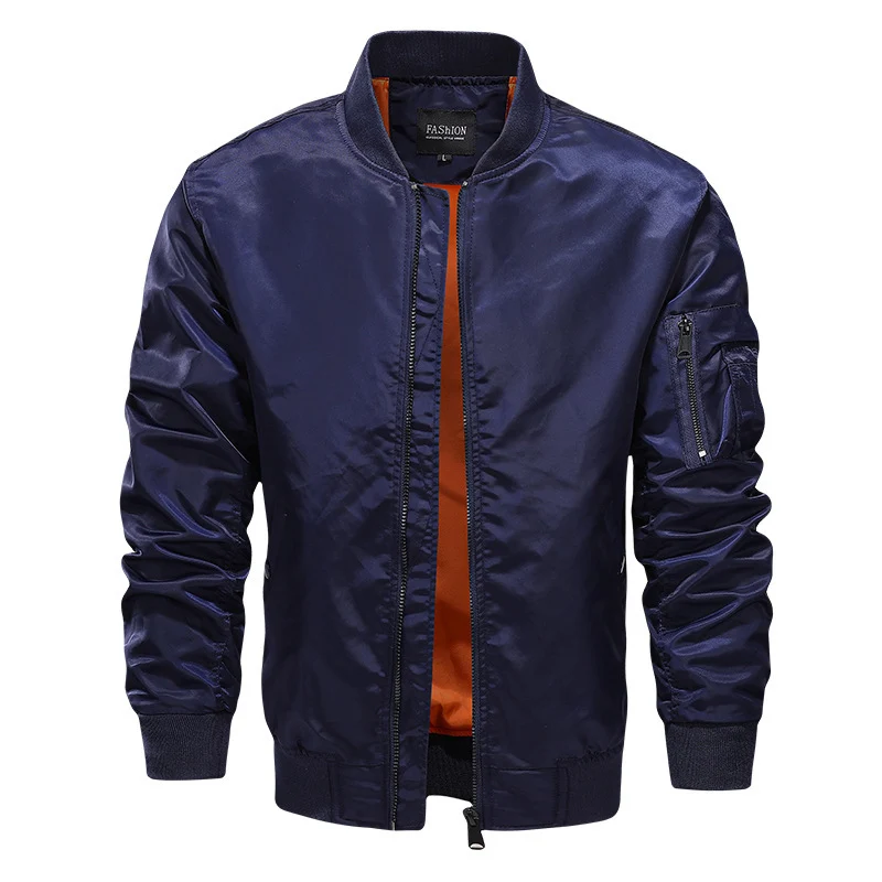 Herren leichter Nylon-Bomberjacke im Aviator-Style mit Ärmel-Utilitytasche Drune