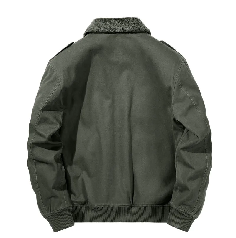 Herren Multifunktions-Pilotenjacke mit Sherpa-Futter, gesteppter Innenlage und aufgesetzten Pattentaschen Drune