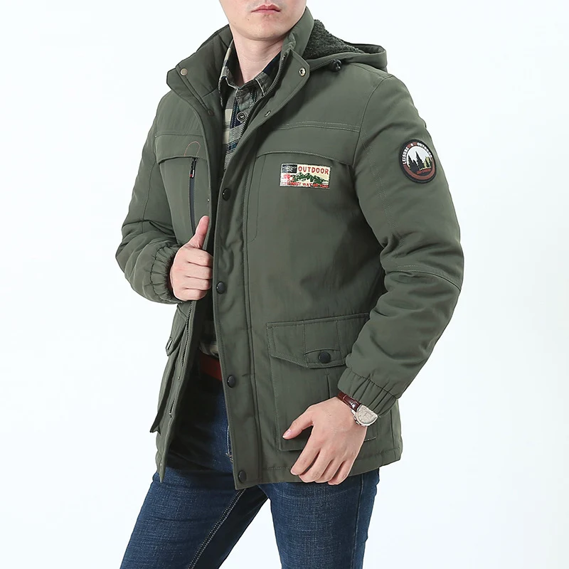Herren Multifunktionaler Winterparka mit Teddyfleece-Kapuze und Mehrfach-Taschensystem Drune