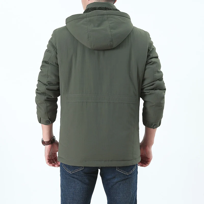 Herren Multifunktionaler Winterparka mit Teddyfleece-Kapuze und Mehrfach-Taschensystem Drune