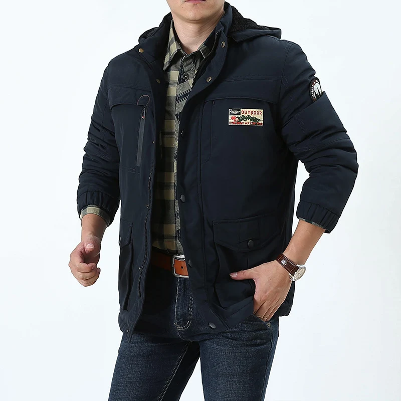 Herren Multifunktionaler Winterparka mit Teddyfleece-Kapuze und Mehrfach-Taschensystem Drune