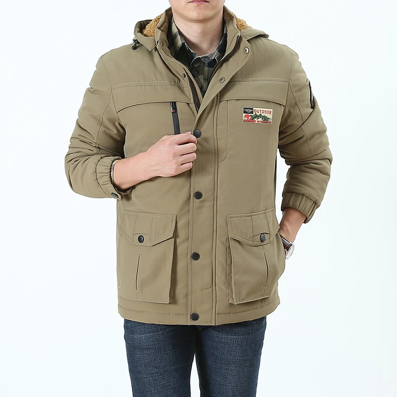 Herren Multifunktionaler Winterparka mit Teddyfleece-Kapuze und Mehrfach-Taschensystem Drune