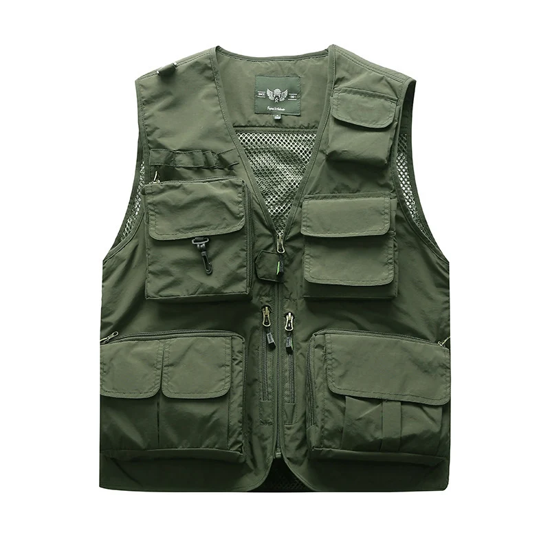 Herren Multifunktionale Utility-Weste mit zahlreichen Taschen und Mesh-Rücken Drune