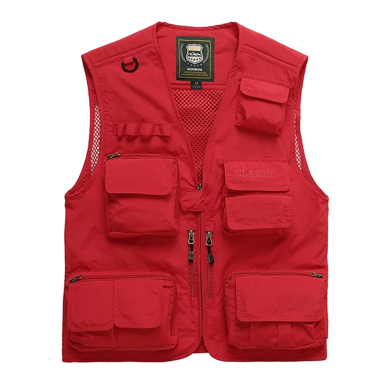 Herren Multifunktionale Utility-Weste mit zahlreichen Taschen und Mesh-Rücken Drune