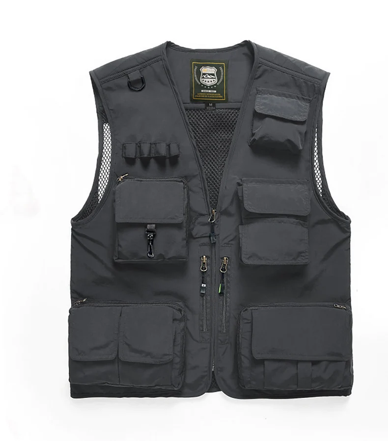 Herren Multifunktionale Utility-Weste mit zahlreichen Taschen und Mesh-Rücken Drune