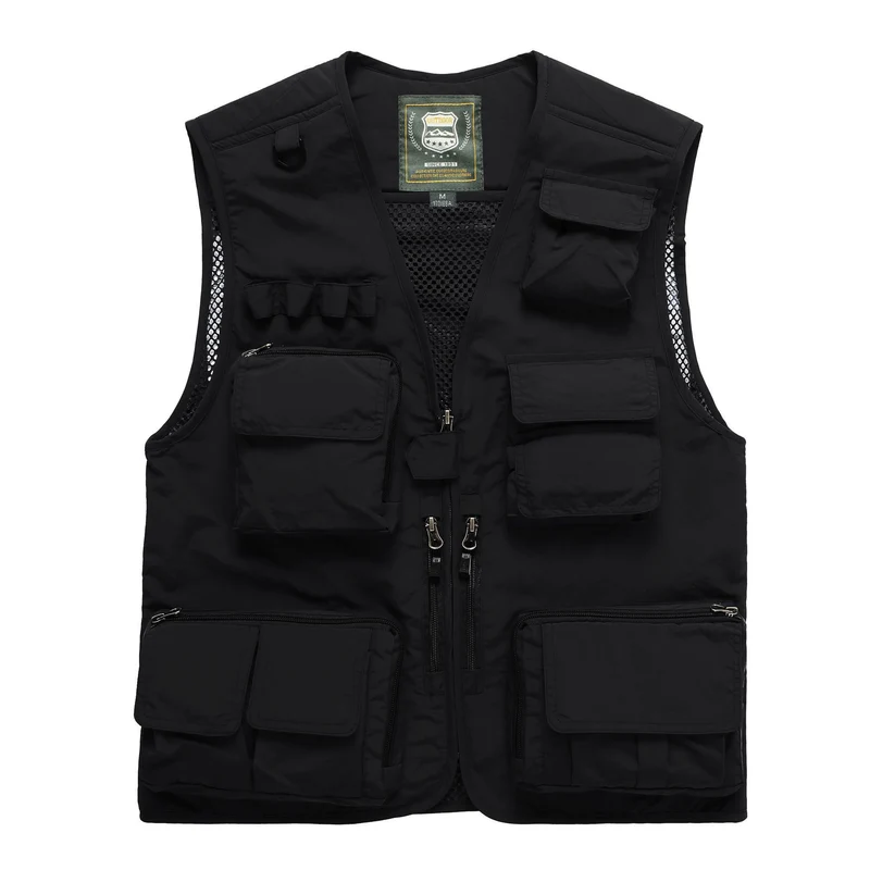 Herren Multifunktionale Utility-Weste mit zahlreichen Taschen und Mesh-Rücken Drune