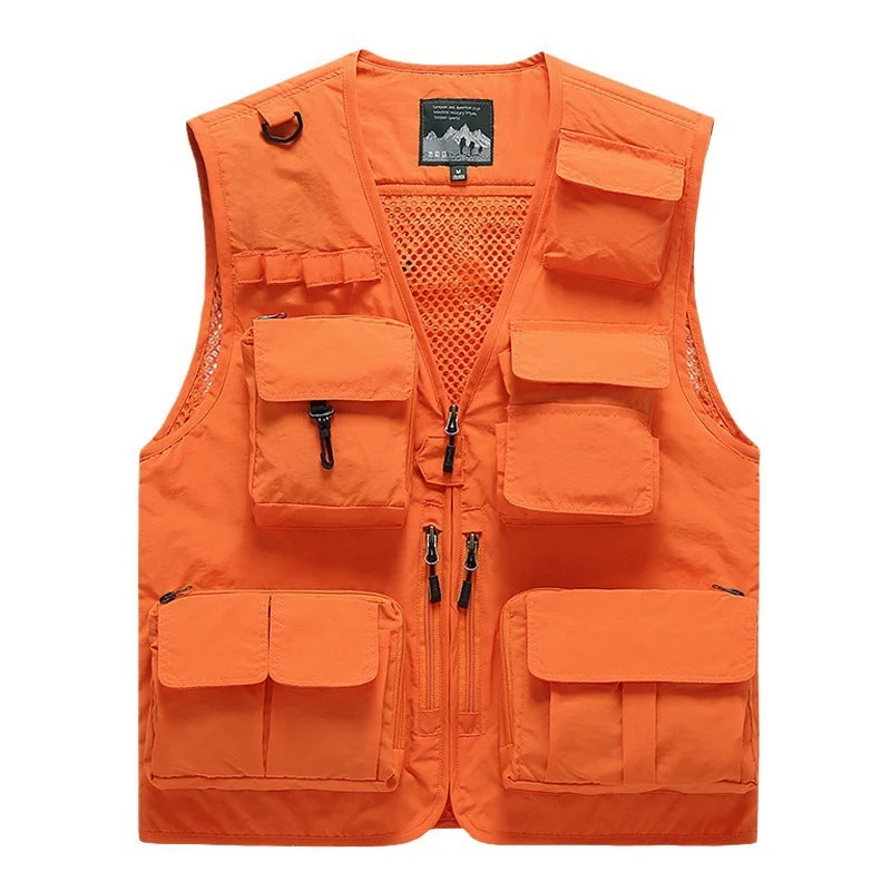 Herren multifunktionale Utility‑Weste mit vielen Taschen und Mesh‑Rücken Drune